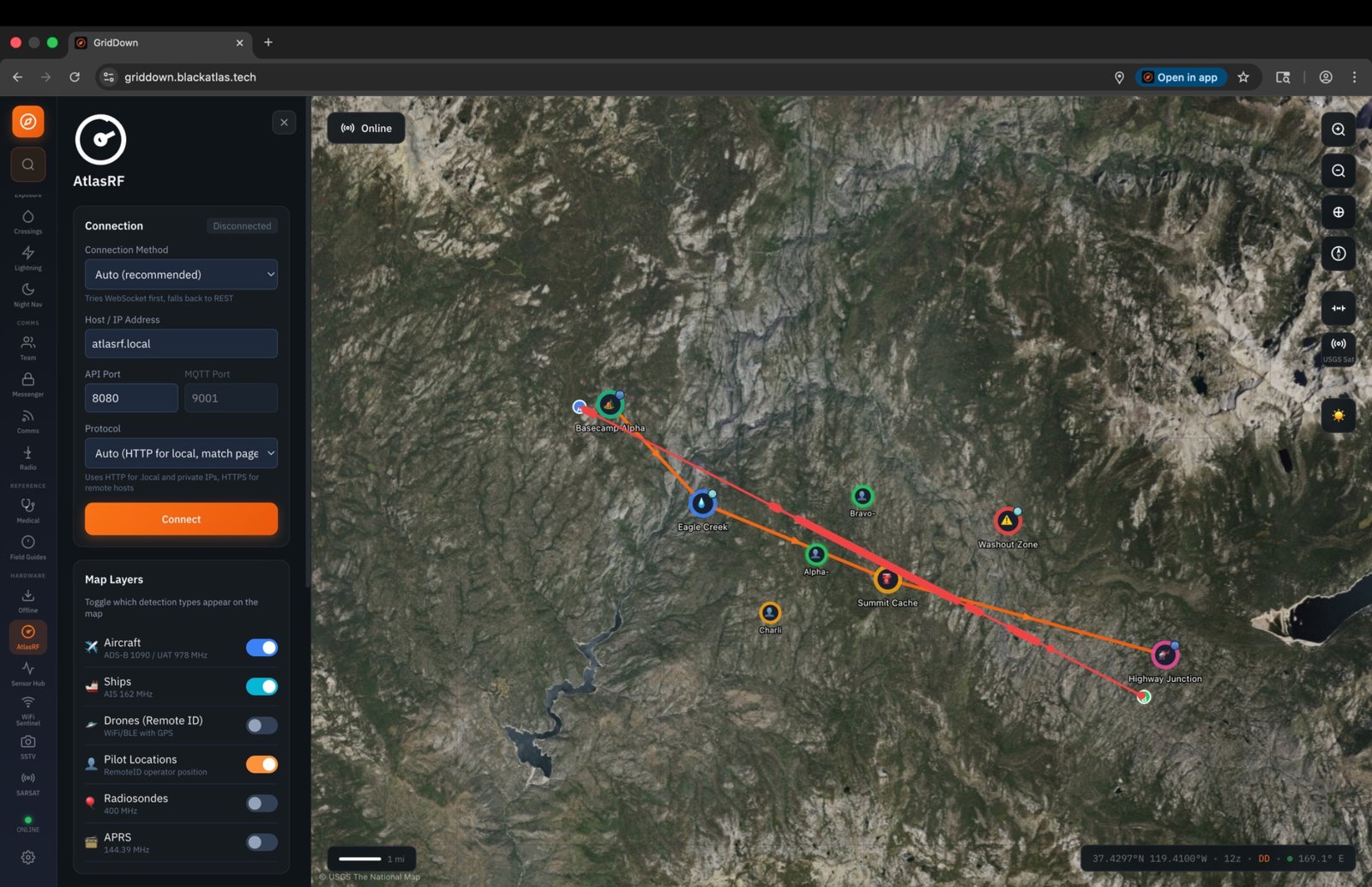 GridDown running on tablet
